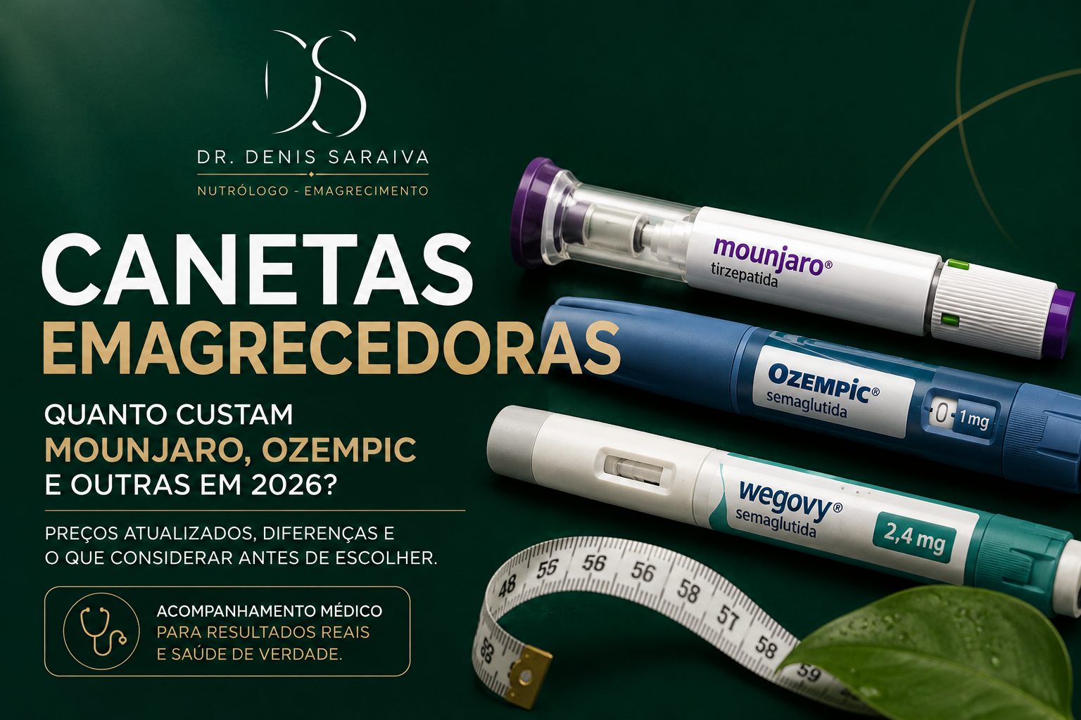 Quanto custam as canetas emagrecedoras em 2026? Preços de Mounjaro, Ozempic, Wegovy e outras opções